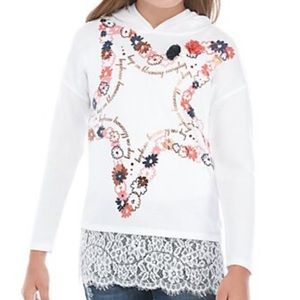 NWT girls Belle Du Jour hooded sweater. Size XL